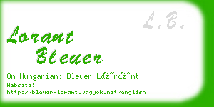 lorant bleuer business card